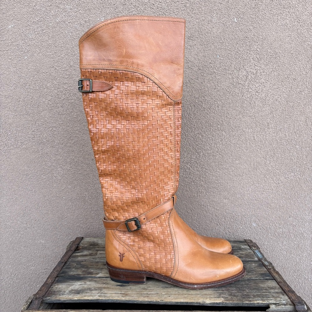 Frye Tall Basket Weave Leather Boot